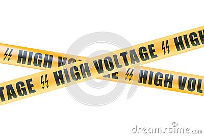 High Voltage Barrier Tapes, 3D rendering Stock Photo