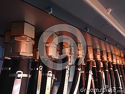 High Voltage Cable Electric wire Stock Photo