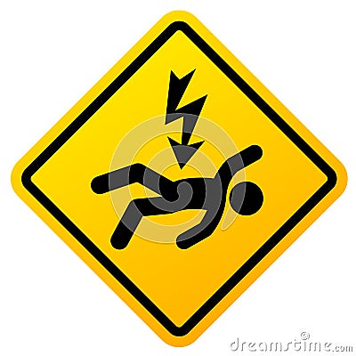 High voltage danger, electric shock sign Vector Illustration