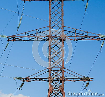 High Voltage Electric Tower. High voltage post or High voltage tower Power concept Stock Photo