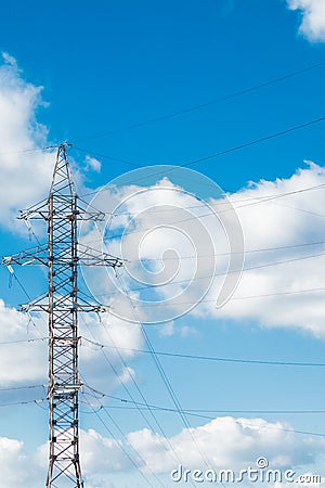 High Voltage Electric Tower. High voltage post or High voltage tower Power concept Stock Photo