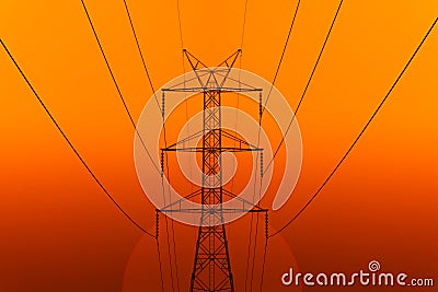 High Voltage Electric Transmission Tower Energy Stock Photo