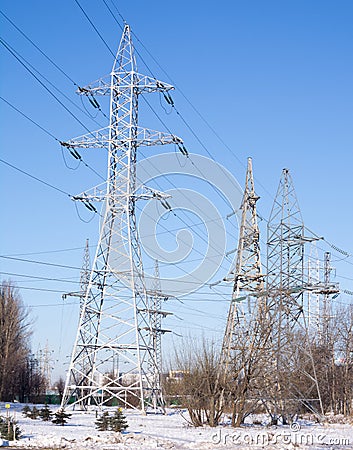 High-voltage line Stock Photo