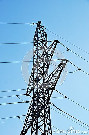 High voltage line post. Stock Photo