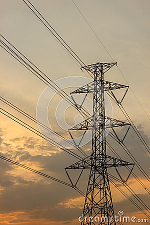 High voltage pole. Stock Photo