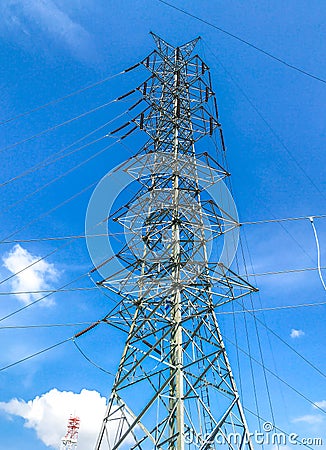 high voltage pole Stock Photo
