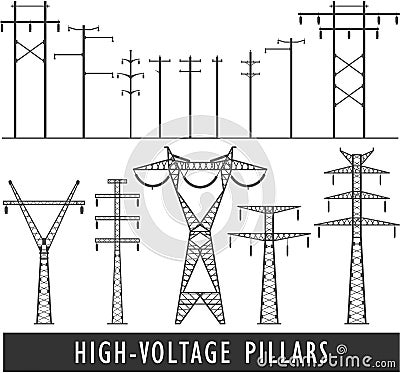 High Voltage Post Vector Illustration