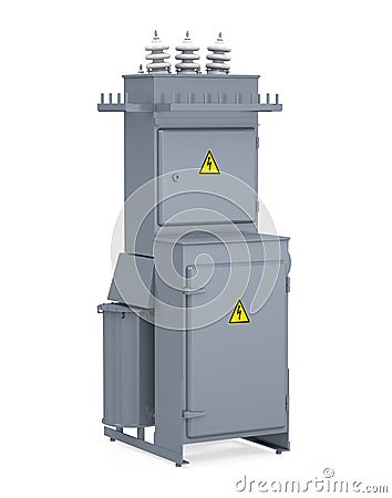 High Voltage Power Transformer Isolated Stock Photo