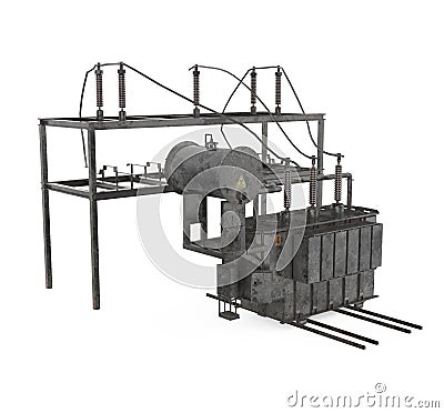 High Voltage Power Transformer Isolated Stock Photo