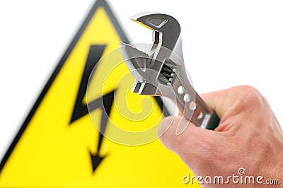 High voltage sign Stock Photo