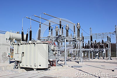 High voltage substation Stock Photo