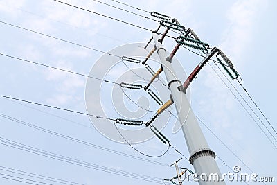 High voltage wires Stock Photo