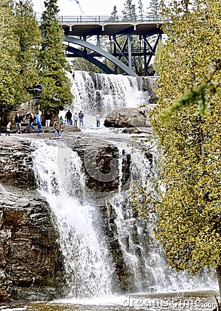 Gooseberry Falls Flows Swiftly With Spring Run-off Editorial Stock Photo