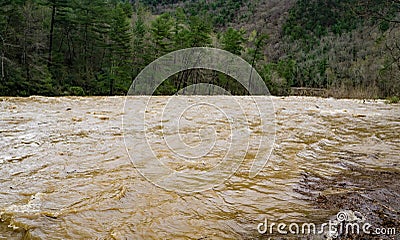 Maury River at Flood Stage in Goshen Pass Stock Photo