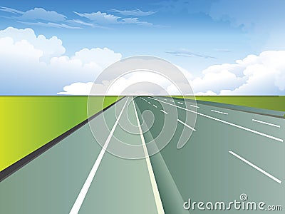 High way Cartoon Illustration