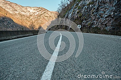 High way road view, single road lane Stock Photo