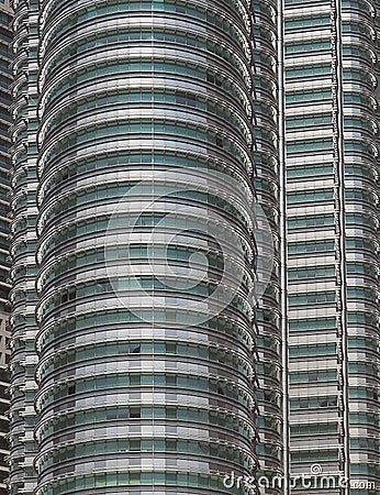 High windows Petronas Towers. Editorial Stock Photo