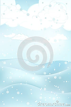 High winter landscape scene with hills at snowfall vector Vector Illustration