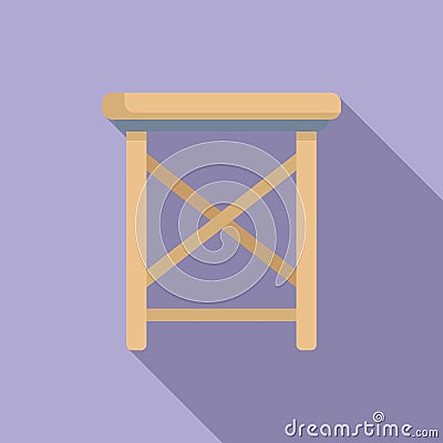 High wooden chair icon flat vector. Outdoor furniture Vector Illustration