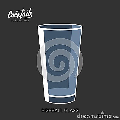 Highball glass sign simple icon empty vector illustration Vector Illustration