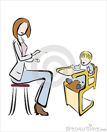 Highchair Vector Illustration