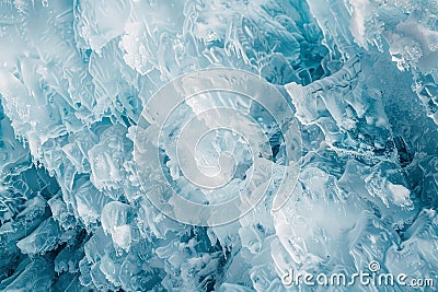Highdefinition image capturing the intricate patterns and textures of ice Stock Photo