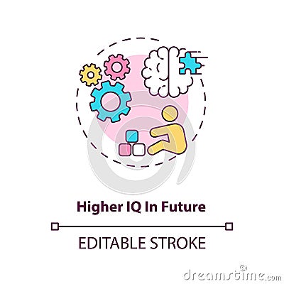 Higher IQ in future concept icon Vector Illustration