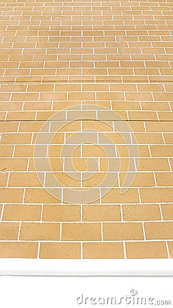 Highest Brown wall brick with the white line Stock Photo