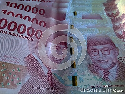 100k highest nominal Indonesian rupiah Stock Photo