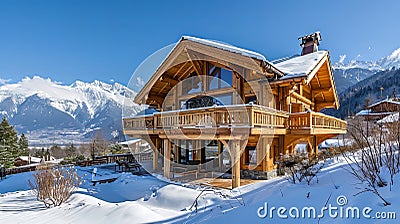 Highland Lodge Chalet Design Stock Photo