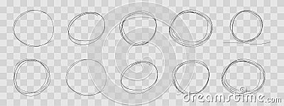 Highlight circle frame cadre, circle doodle scribble round circles for message note. border, mark check or text box Vector Illustration