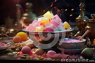 Highlight the culinary delights of Holi with Stock Photo