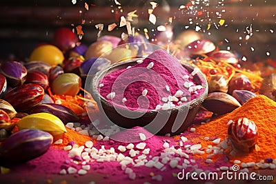 Highlight the culinary delights of Holi with Stock Photo