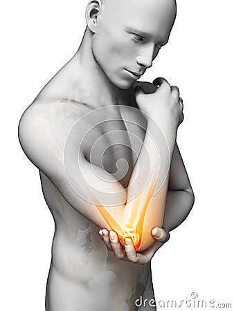 Highlighted elbow joint Cartoon Illustration