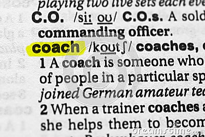 Highlighted word coach concept and meaning Stock Photo