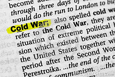 Highlighted word cold war concept and meaning Stock Photo