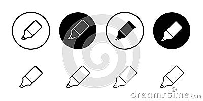 Highlighter icon Outline vector for web ui Vector Illustration