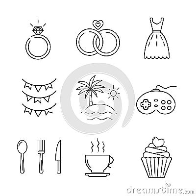 highlights covers icons Vector Illustration