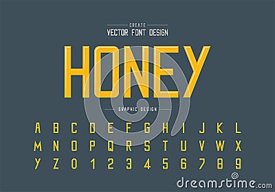Highlights font and alphabet vector, Typeface and letter number design, Graphic text on background Vector Illustration