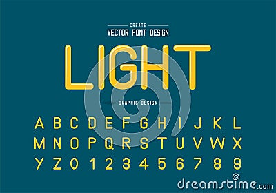 Highlights font and alphabet vector, Typeface letter and number design Vector Illustration