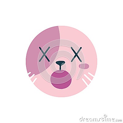 Highlights Stories cover, avatar, emoji: surprised and shock. Cute funny cat face Vector Illustration