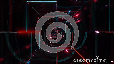 Highly abstract glowing wireframe fragments 3d illustration wallpaper background design Cartoon Illustration