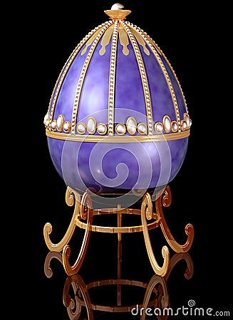 Highly decorative jeweled Russian Easter Egg Stock Photo