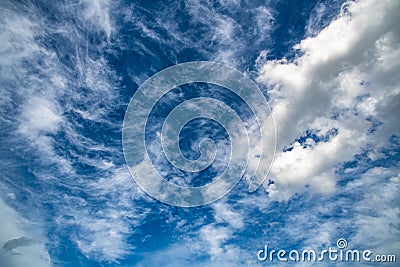 Highly detailed blue cloudy sky background Stock Photo