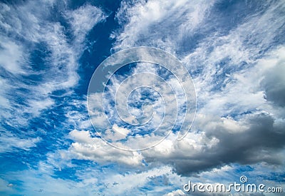 Highly detailed blue cloudy sky background Stock Photo