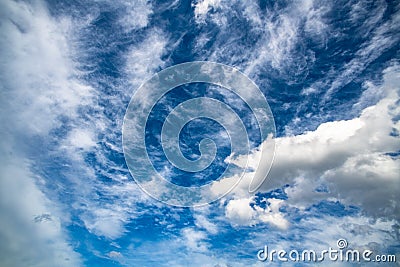 Highly detailed blue cloudy sky background Stock Photo