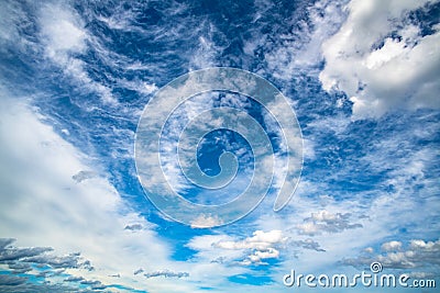 Highly detailed blue cloudy sky background Stock Photo