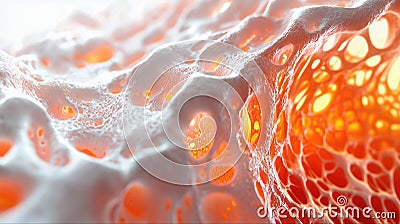 3D Rendering of Platelets Clustering Around a Vascular Injury Stock Photo