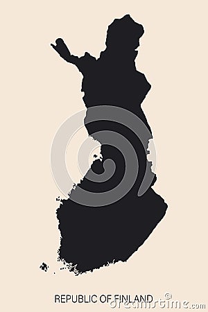 Highly detailed Finland map with borders isolated on background Vector Illustration