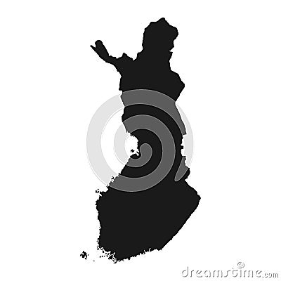 Highly detailed Finland map with borders isolated on background Vector Illustration